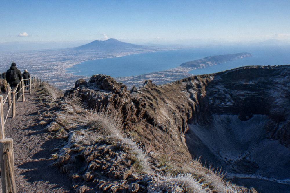 The Bay of Naples and Sorrento peninsula seen from the crater rim